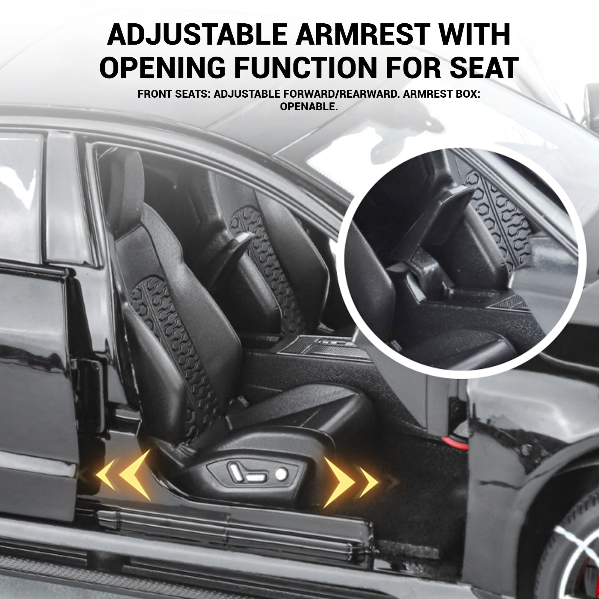 Anmyjuly 1:18 Audi RS7 Diecast Alloy Car Model - Realistic Simulation Key, Working Lights, Adjustable Seats, Removable Wheels ，Suitable for 14+ gifts