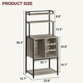 thumbnail image 5 of Kitchen Bakers Rack, Wine Bar Rack Cabinet with Glass Rack Wine Bottle Holders, Industrial Microwave Oven Stand, Tall Liquor Cabinet with Storage for Kitchen Living Dining Room, 5 of 9