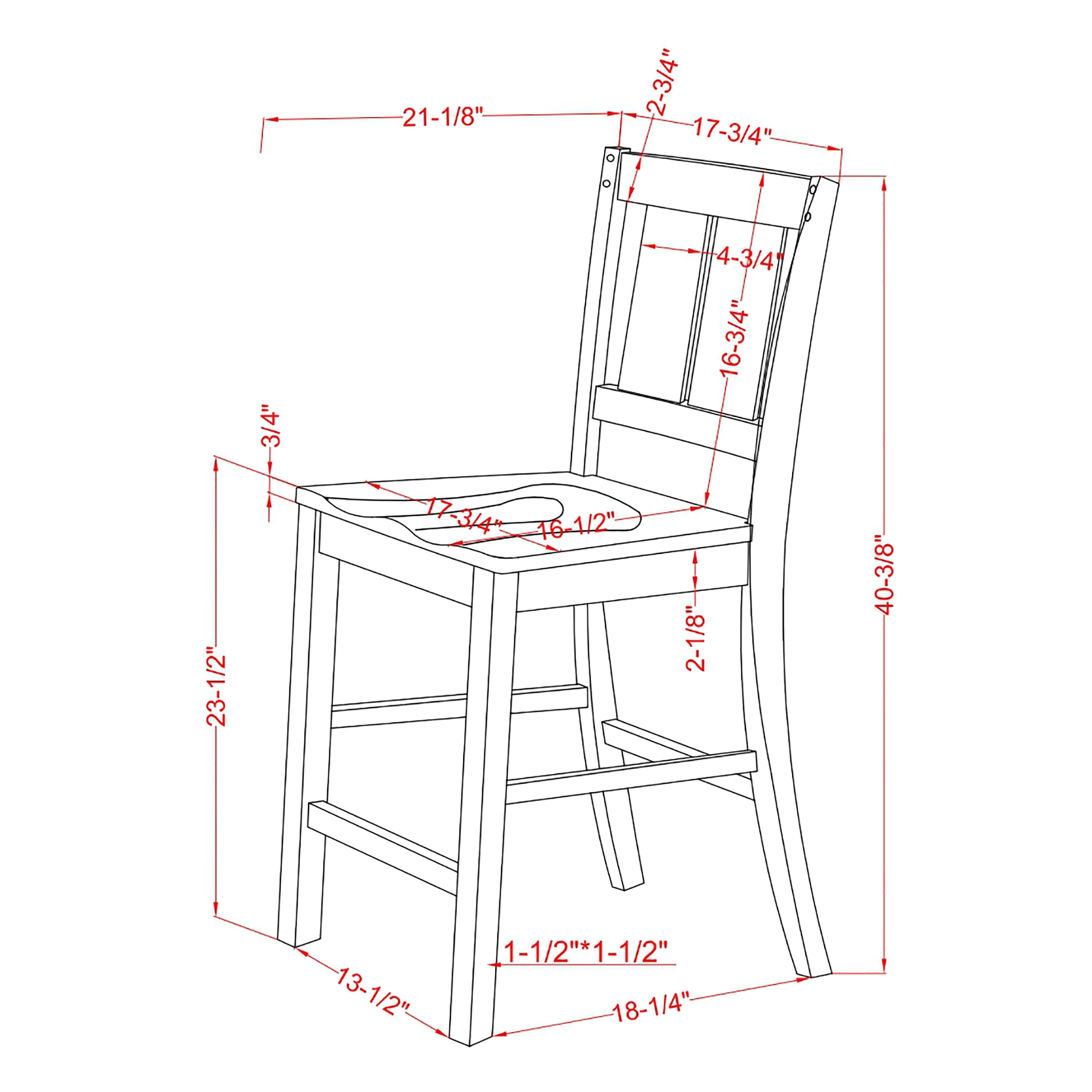 Furniture of America Waco Slat Back Wood White and Oak Counter Height Chairs (Set of 2)