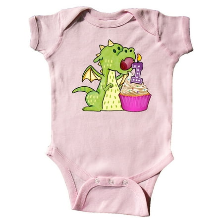 

Inktastic Dragon Cupcake 1st Birthday Gift Baby Boy or Baby Girl Bodysuit