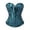 t-118Dark Green, variant on Western Style Corset Bustier For Women Strapless Ruffle Lace Up Sweetheart Overbust Bodice,Dark Purple,S