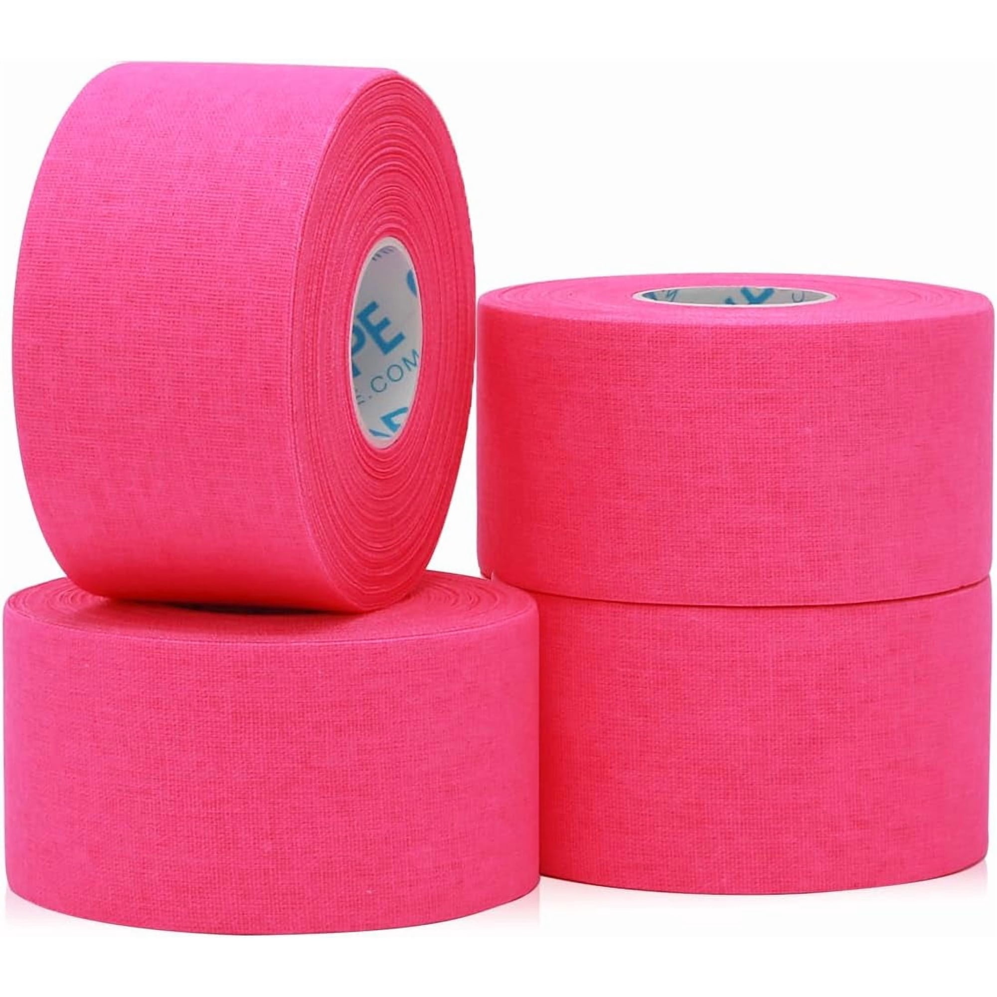 Athletic Sports Tape（4 Packs) - 45ft Per Roll Very Strong Tape for Athlete & Sport Trainers & First Aid Injury Wrap, Perfect for Fingers Ankles Wrist on Bat, Hockey Stick - Pink