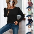 thumbnail image 3 of Womens Pullover Casual Crewneck Solid Color Sweatshirt Long Sleeve Tops Shirts, 3 of 3