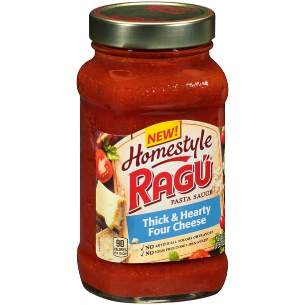 Homestyle Ragu Pasta Sauce Thick Hearty Four Cheese 23 Oz Walmart Com Walmart Com
