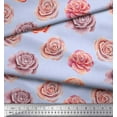 thumbnail image 3 of Soimoi Blue Poly Georgette Fabric Rose Floral Decor Fabric Printed Yard 52 Inch Wide, 3 of 3