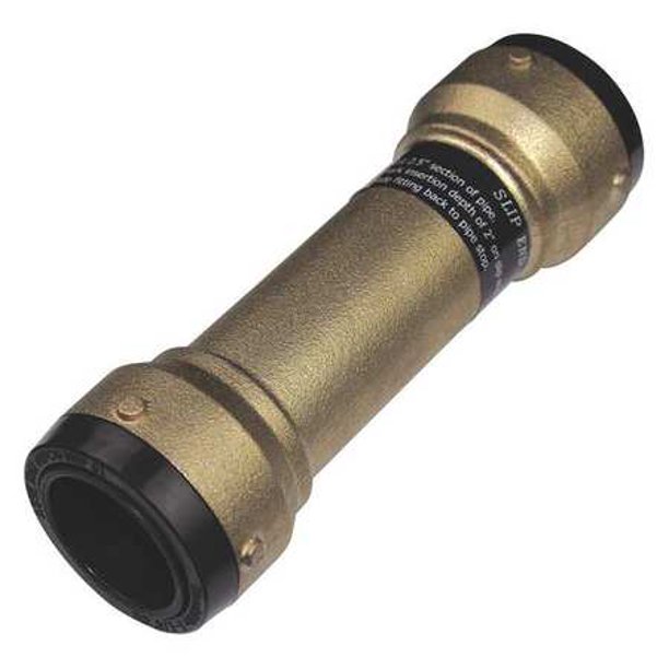 SHARKBITE Slip Coupling,DZR Brass,PushFit,11/2in SB0641