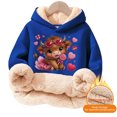 thumbnail image 4 of Kids Highland Cow Sweatshirt- Soft Lined Christmas Sweatshirts with Highland Cow Print, Cozy Warm Kids Jacket Top for Winter Outdoor Play and Holiday Activities, 4 of 5