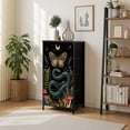 thumbnail image 7 of Dresser for Bedroom with 4 Storage Drawers magical forest elements snake night mushrooms plant space Dressers Chest of Drawers Steel Framed Fabric Closet Organizers for Entryway, 7 of 7