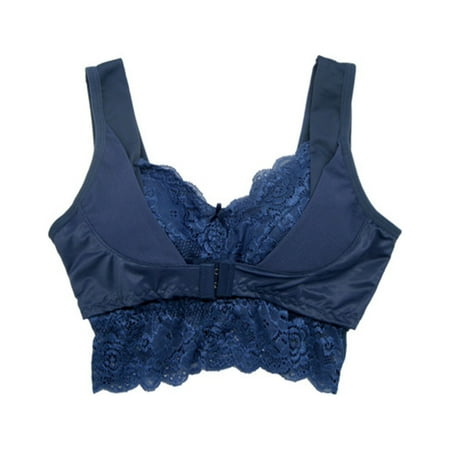 DJskiyers Front Closure Bras for Women Lace Plus Size Bra Push Up Bralette Beauty Back Wirefree Bras Front Cross Sports Bras High Support Bra