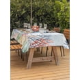 thumbnail image 2 of Outdoor Tablecloth with Umbrella Hole and Zipper, Coastal Seahorse Rectangle Table Cloth 60x84 Inch Waterproof Tablecloth, Marine Coral Turtle Jellyfish Oceans Picnic Table Cover for Patio Camping, 2 of 7