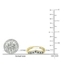 thumbnail image 2 of Dazzlingrock Collection Round Blue Sapphire and White Diamond Wedding Stackable Band Anniversary Guard Chevron Ring For Women in 14K Yellow Gold, Size 5.5, 2 of 3