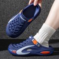 thumbnail image 2 of Men's Close Toe Platform Sandals Wide Width Breathable Slip on Clogs Lightweight Non Slip Garden Work Shoes Blue Size 8, 2 of 7