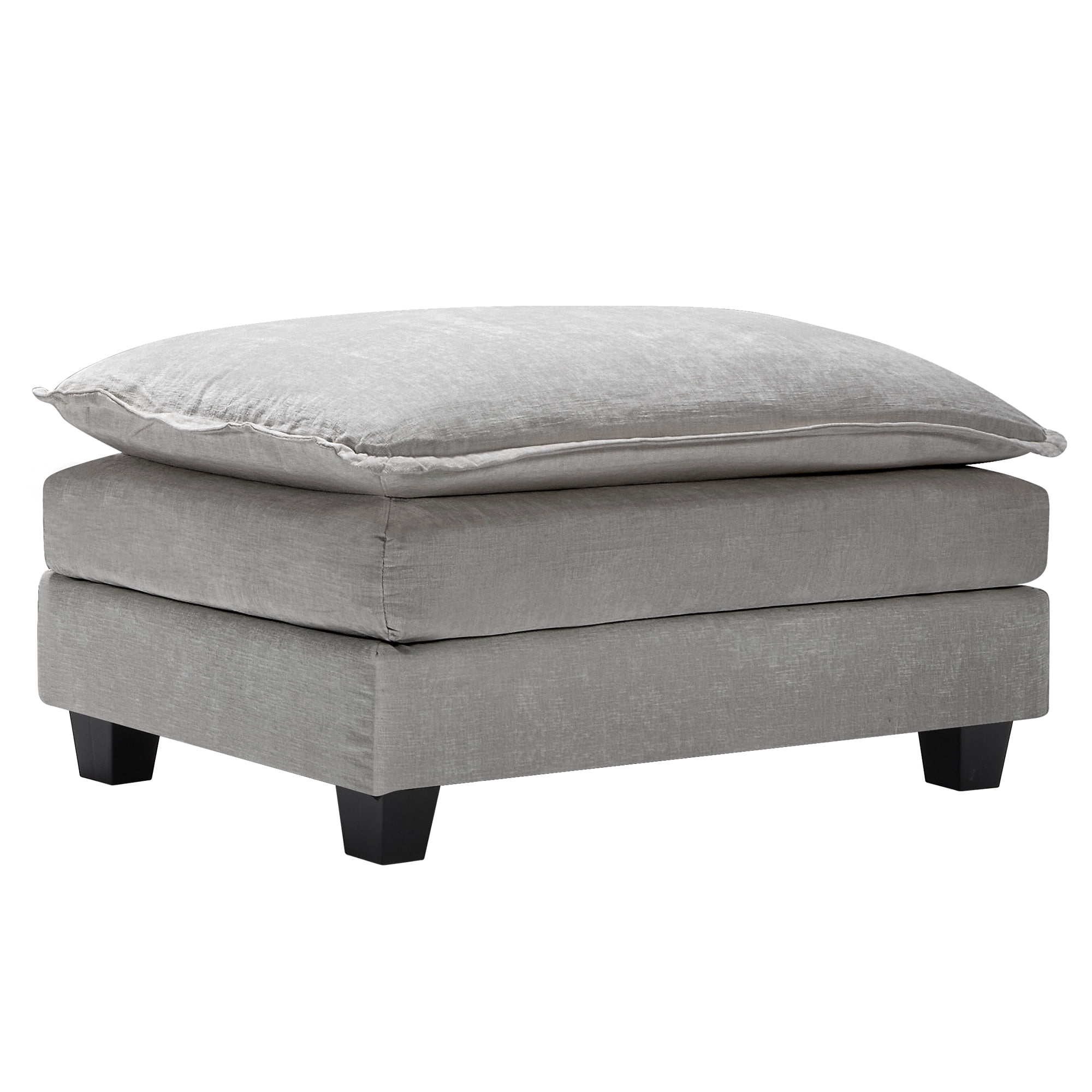 BedLuxury Modern Upholstered Sofa Ottoman, Versatile Footrest Stool, Comfy Fabric Footstool, Perfect for Living Room, Bedroom (Gray)