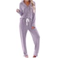 thumbnail image 2 of Gspmoly Hauts Grande Taille pour Femmes, Mode Maison Décontractée pour Femmes de Pâques Imprimée et Pantalon Ensemble de Pyjama à Manches Courtes avec Poches Chemises pour Femmes Liquidation, 2 of 4