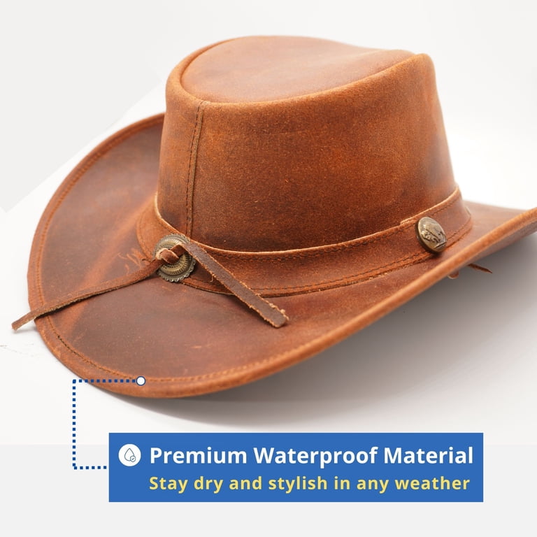 RESISTANCE Premium Australian Style Leather Cowboy Hat 