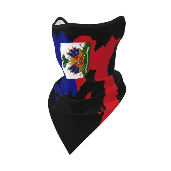 Flag Of Haiti Bandanas Headband Quick Dry Protection Windproof Multifunctional Print Balaclava