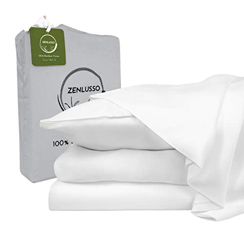ZENLUSSO Bamboo Sheets King Size 100 Organic Bamboo 4 Piece Set