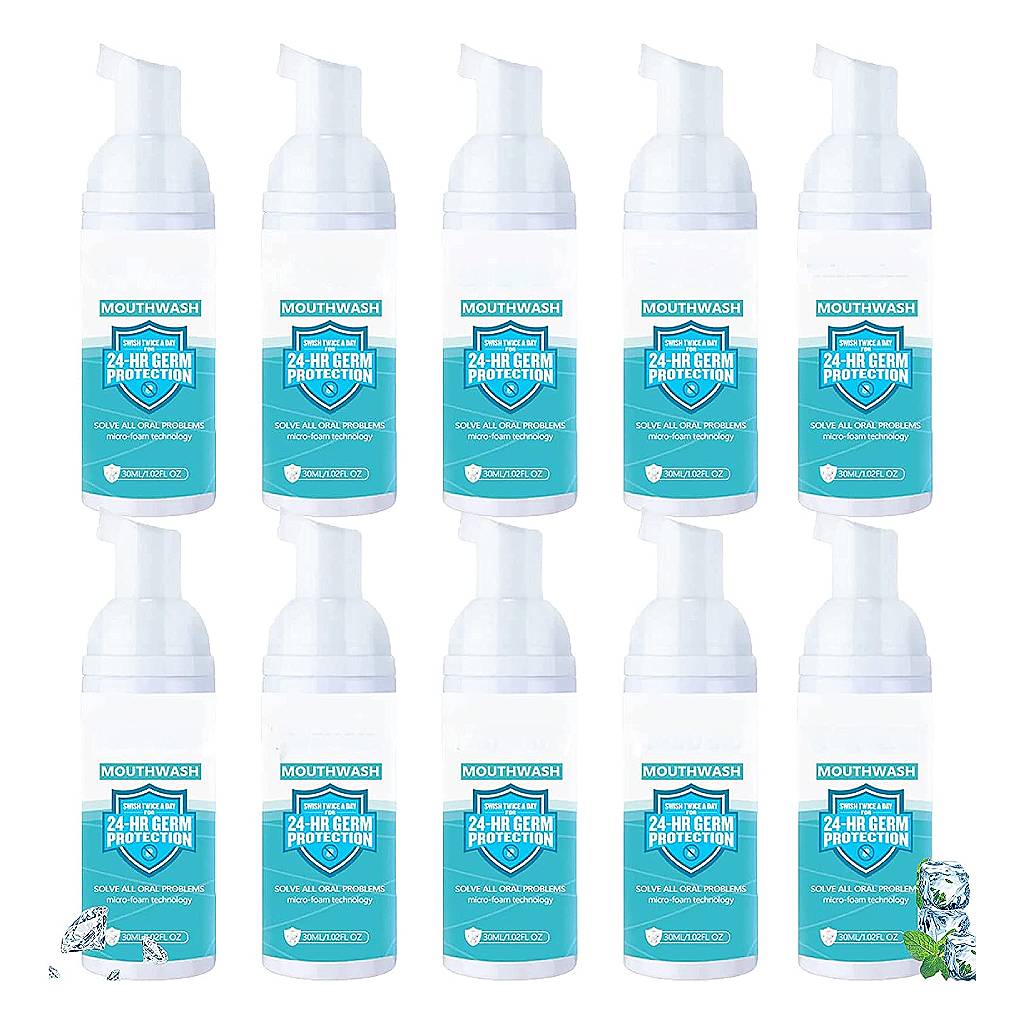 Teethaid Mouthwash Whitening Essence Mint Foam Oral Care 30ml Pack of 10