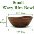 thumbnail image 2 of Cherry Finished Wavy Rim Beechwood Serving Bowl for Fruits or Salads, Matte, Small, 7.5" x 7.25" x 3", Single Bowl, 30.43Fl oz, 2 of 2