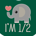 thumbnail image 4 of Inktastic Half Birthday Cute Elephant Girls Baby Bib, 4 of 4