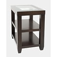 thumbnail image 2 of Jofran Urban Icon Contemporary Glass Inlay Chair Side End Table with Storage, 2 of 6