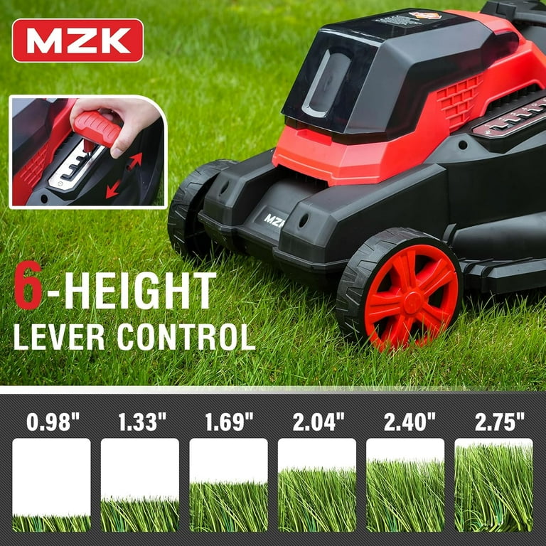 MZK 40V 13”Cordless Electric Lawn Mower,with 4-Position Height