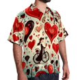 thumbnail image 2 of Valentine's Day Love Men's Short Sleeve Hawaiian Poplin Shirt - Casual Printed Button Down Summer Beach Shirt for Men, 2 of 6