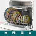thumbnail image 2 of 12 Pieces Dinnerware Sets, Plates and Bowls Set, Porcelain Dishes Set for 4, Microwave and Dishwasher Safe, Scratch Resistant, Bohemian Style Dining Ware Service for 4, 2 of 5