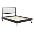 thumbnail image 3 of Modway Willow Queen Wood Platform Bed with Splayed Legs in Black/White, 3 of 7