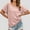 Light Pink, variant on Women's Casual Round Neck T Shirt with Drawstring Hem Stylish Summer Top for Women Comfortable Pure Color Tee with Denim Shorts Casual Summer Shirts Women Athletic Shirt Summer Tee Shirts Women