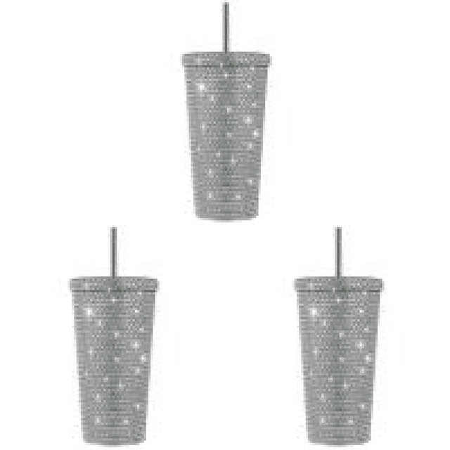 Taza aislada con diamantes de imitación a prueba de fugas de 500 ml para deportes de viaje al aire libre multicolor