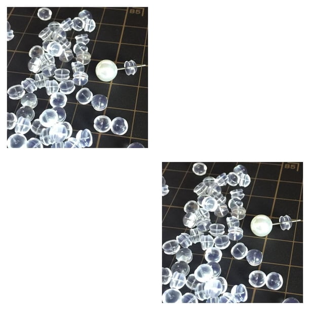 Guardurnaity 10 Uds., Pendiente de goma, tapón trasero, tapón de seguridad antialérgico de silicona transparente, tapones para los oídos transparente 4 * 5mm 2piezas Guardurnaity CBP059748