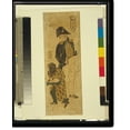 thumbnail image 2 of Historic Framed Print, Komojin no zu: Kurobo Translation:Portrait of red-haired man [i.e. foreigner] and black attendant [Javanese]., 17-7/8" x 21-7/8", 2 of 9