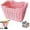 Pink, variant on Kids Bike Basket Front, Kids Scooter Basket, Cute Square Wicker Bicycle Basket for Boys Girls, Detachable Handlebar with Adjustable Leather Straps