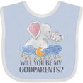 thumbnail image 3 of Inktastic Will You Be My Godparents? Cute Elephants Moon and Stars Boys or Girls Baby Bib, 3 of 4