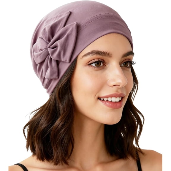 TELOLY Chemo Headwear for Women Flower Design Beanies with Stretch Elastic Turbans Soft Cancer Hats Head Coverings Scarf