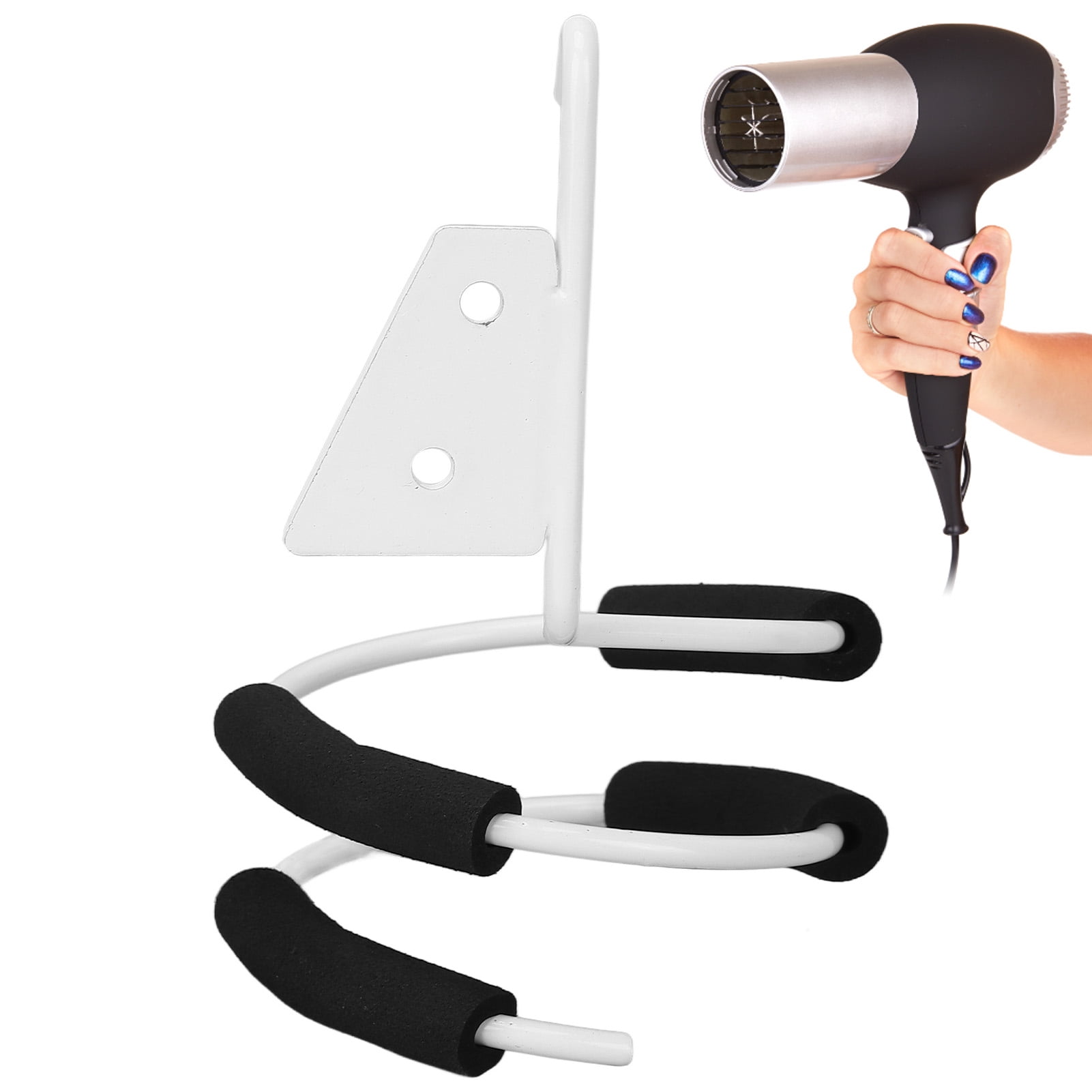 Hair Dryer Holder Convenient Minimalist Style Save Space Hair Blower Holder Stainless Steel for Bathrooms for Hair Salons for Hotels