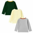 thumbnail image 5 of HILEELANG Toddler Boys（2Y-7Y) Shirt Halloween 3-Pack Squirrel Pumpkin Graphic Long-Sleeve Tees Winter Cotton Casual Crewneck T-Shirts Sets 3T, 5 of 11