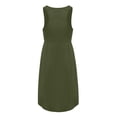 thumbnail image 7 of JIAYUE Women's Dress Above Knee Solid Color Sleeveless Round Neck Pocket Short Elegant Casual Stylish Female Dresses, 7 of 7