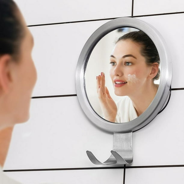 Miroir de douche sans buée, miroir de salle de bain sans buée avec crochet  de rasoir et ventouse puissante 