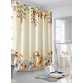 thumbnail image 3 of Fsddascl Fall Pumpkins Shower Curtain Set - Standard 72" x 72" Washable Bathtub Curtain with 12 Hooks, Thanksgiving Country Flower Leaf Orange Waterproof Fabric Stall Shower Curtains for Bathroom, 3 of 6