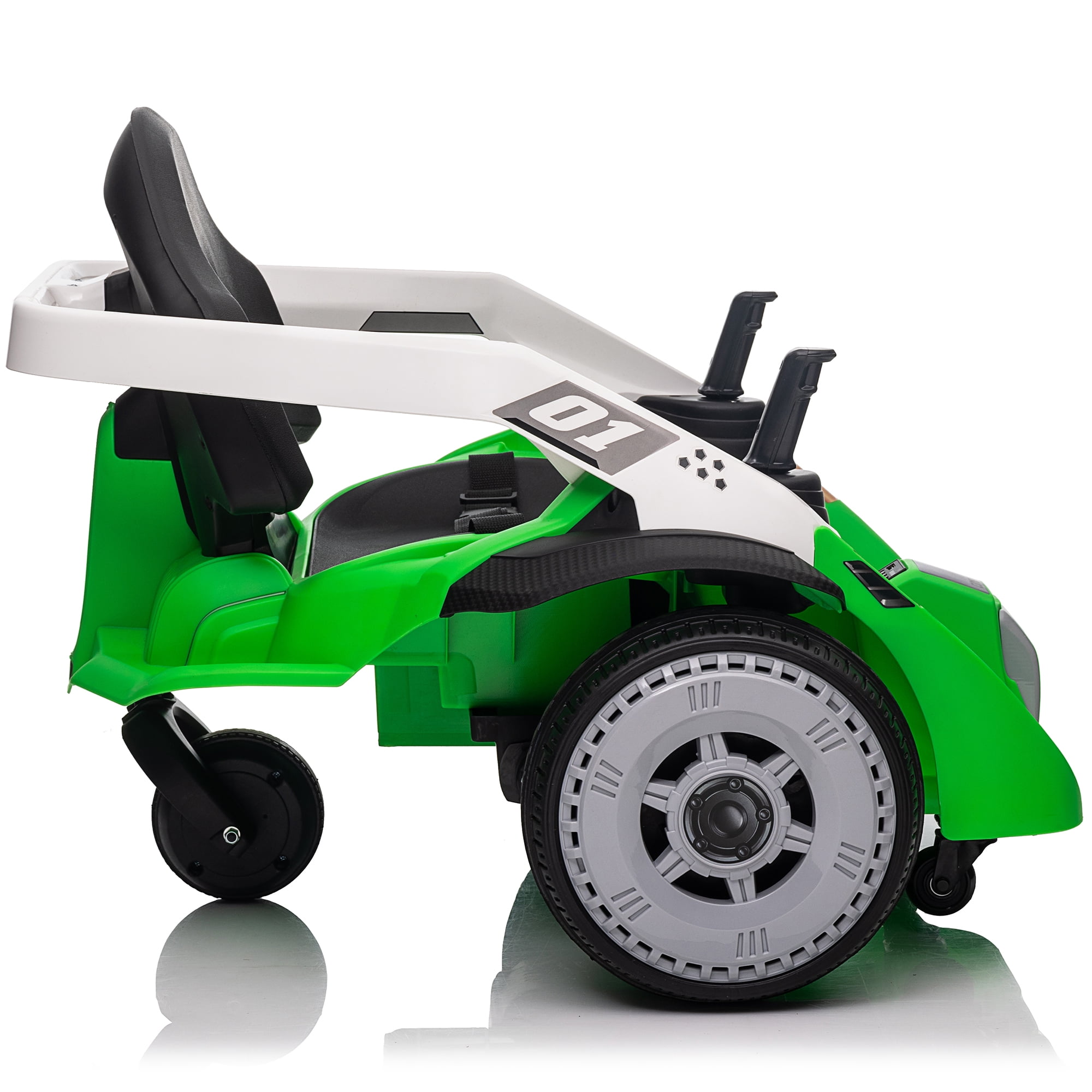 Jorfly 24V Kids Electric Bumper Car, Crazy Bumper Ride on Toys for Kids Teen 3+ , 200w Motors, EVA Tires, 5 MPH-Green