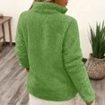 thumbnail image 3 of laqbezok Womens Half Zip Fuzzy Fleece Sherpa Pullover, Long Sleeve Oversized Sweatshirt, Quarter Zip Crew Neck Sweatshirts Tops, Teen Adults Fall Witer Clothes, Green S, 3 of 4