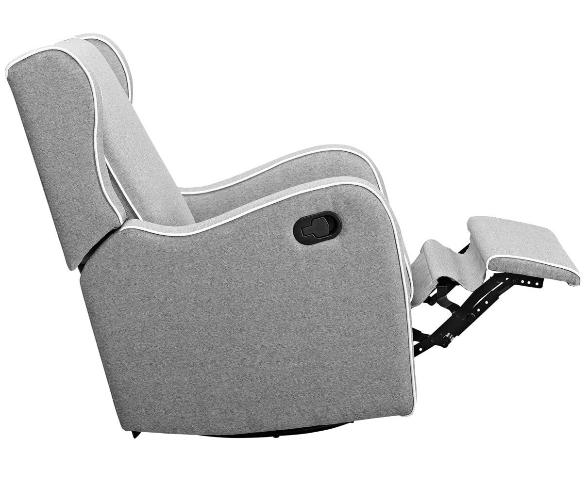 Angel Line Rebecca Upholstered Swivel Gliding Recliner, Gray Fabric