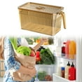 thumbnail image 6 of Esquirla Fridge Organizer with Removable Drain Tray Storage Container for Home Pantry Brown, 6 of 8