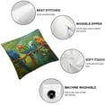 thumbnail image 4 of COMIO  Throw Pillow Covers Watercolor Abstract Colored Bird Green Parrot Pattern Home Decorative Pillowcase Super Soft Throw Pillow Case Cushion Cover 2Pcs, 4 of 6