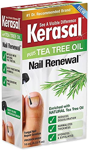Kerasal Fungal Nail Renewal, Repair Solution with Tea Tree Oil for Discolored and Damaged Nails, 0.33 fl oz