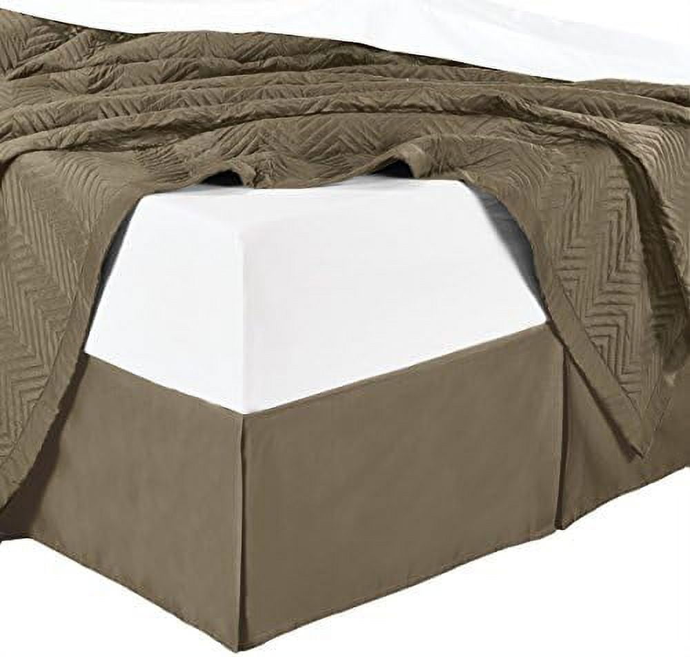 microfiber bed skirts (14 inch drop) california king size, solid taupe