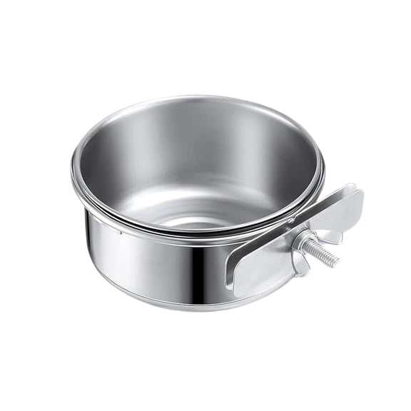 Mupvlun Bird Food Can Food Cup Stainless Steel Parrot Myna Small Bird Feeder Biting Bird Keeping Utensils Food, 3.93''X1.77'' A