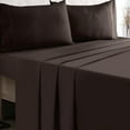 thumbnail image 5 of MALLONI HOME Queen Sheet Set - Cotton Rich Bedding Sets Queen, 4 Piece Deep Pocket Queen Sheet - Ultra Soft, Wrinkle Resistant, Quick Dry, Easy Care Queen Sheets - Chocolate Brown, 5 of 6